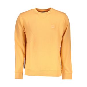 HUGO BOSS MEN'S ORANGE ZIPLESS SWEATSHIRT