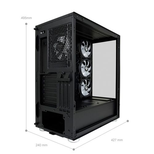 Kuciste LC Power LC-808B-ON  Skylla_X, Midi-ATX Case, black, 4x120mm ARGB fan slika 26