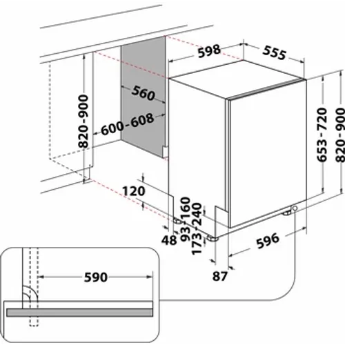 Whirlpool Ugradbena mašina za suđe W2I HD526 slika 5