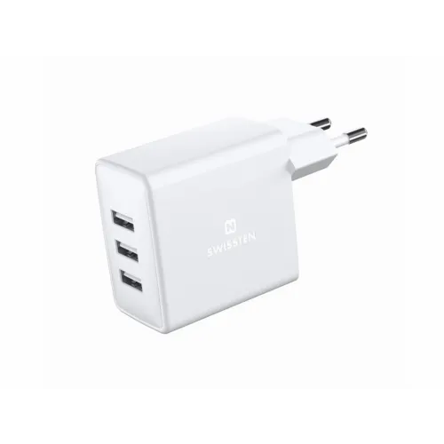 Swissten punjač 3XUSB 15W bela slika 1