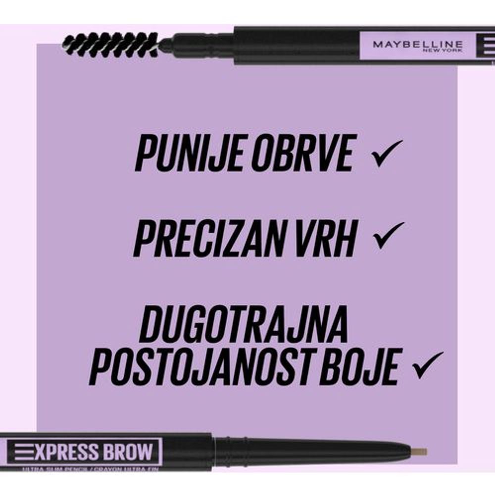 Maybelline New York Express Brow Ultra Slim Olovka za obrve 03 Warm Brown slika 4