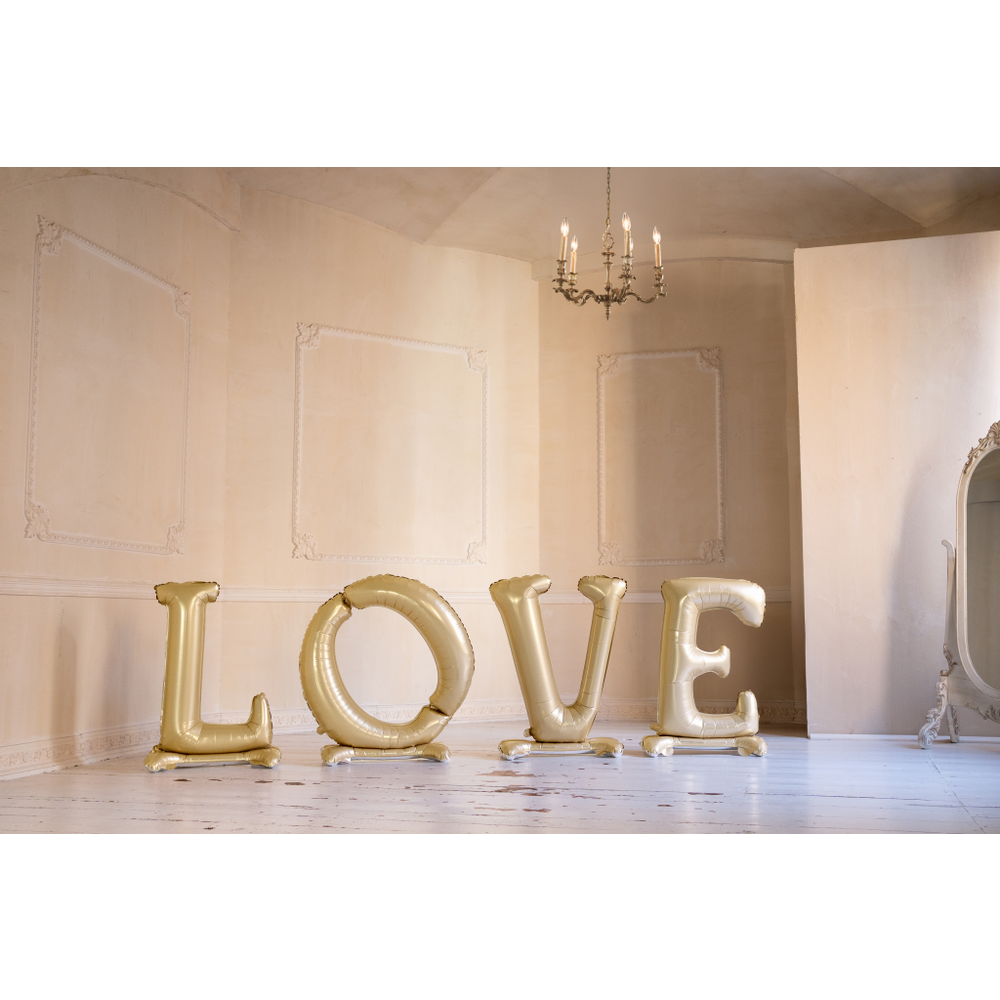 FB271S-019 Folijski balon Love 350x114cm, Zlatni slika 2