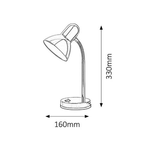 Rabalux Clark stona lampa E27 40W hrom slika 2