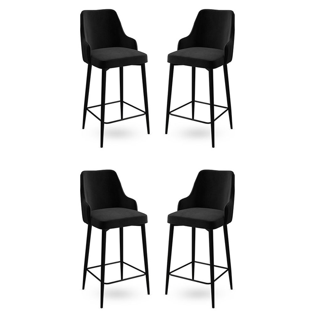 Enox - Crni Bar Stolac Set (4 Komada) slika 1