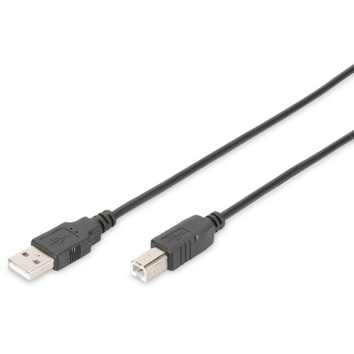 Digitus USB kabel USB 2.0 USB-A utikač, USB-B utikač 1.80 m crna okrugli, dvostruko zaštićen DB-300102-018-S slika 1