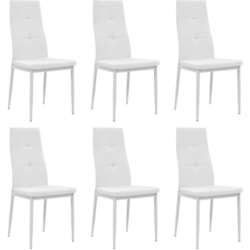 Blagovaonske stolice od umjetne kože 6 kom bijele slika 27