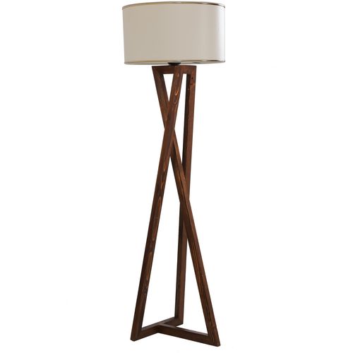 Maçka Ceviz Lambader Silindir Finli Krem Erkametli Walnut Floor Lamp slika 1