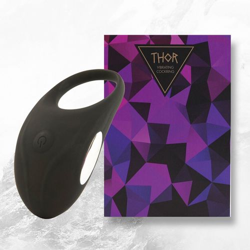 Vibracijski prsten za penis FeelzToys - Thor, crni slika 1