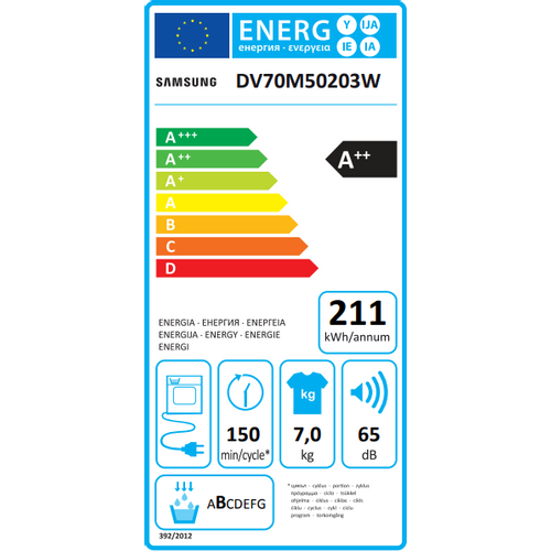 Samsung sušilica rublja DV70M50203W/LE slika 2