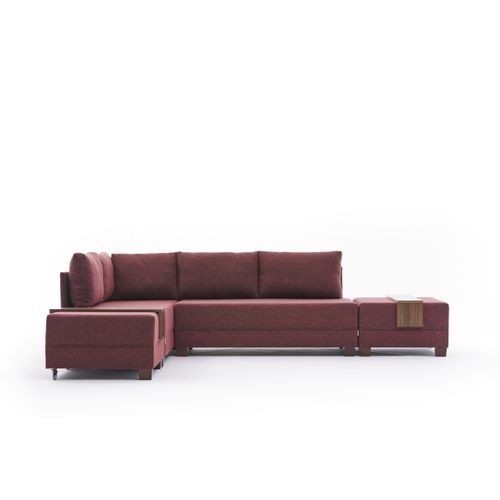 Atelier Del Sofa Kutna garnitura na razvlačenje, Bordo crvena, Fly Corner Sofa Bed Left - Claret Red slika 5