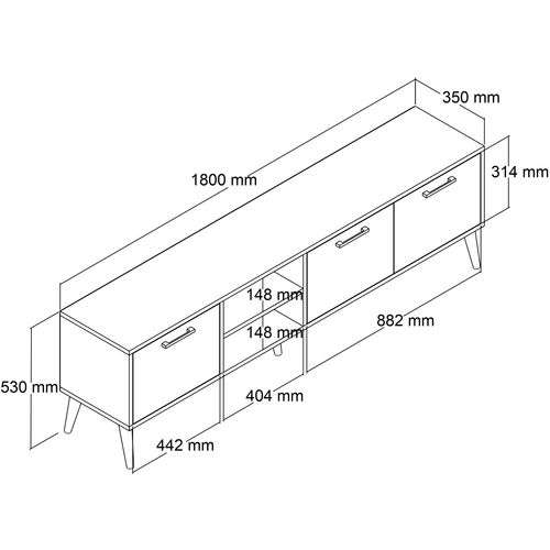 Exxen - 1587 Oak TV Stand slika 5