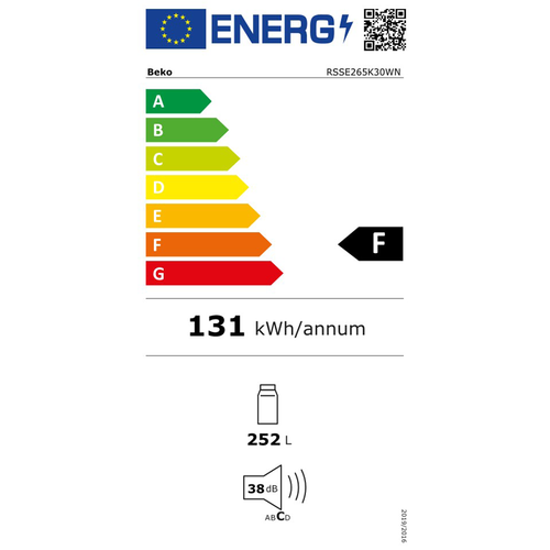 Beko RSSE265K30WN Frižider sa jednim vratima, Širina 54 cm, Visina 145.7 cm slika 4