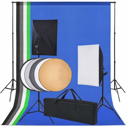 Oprema za Foto Studio: 5 Raznobojnih Pozadina i 2 Softboxa slika 1