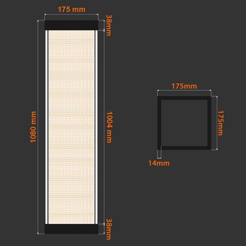 TLT Panel Podna Lampa sa Pravougaonim Uzorkom Crna slika 6