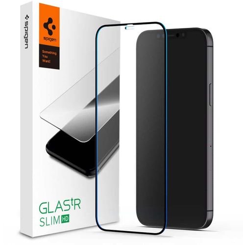 SPIGEN KALJENO STAKLO GLASS FC ZA IPHONE 12 PRO MAX CRNO slika 1