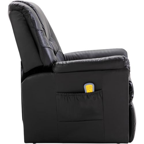 Masažna stolica od umjetne kože crna slika 43