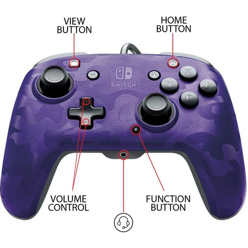 PDP NINTENDO SWITCH FACEOFF DELUXE CONTROLLER CAMO PURPLE slika 2