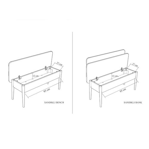 Woody Fashion Klupa, Orah Kamen, Vina Bench - Walnut, Stone slika 6