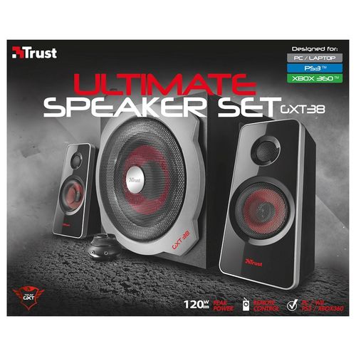 Trust zvučnik GXT 38 2.1 120W(60W RMS) Ultimate Bass gaming crna slika 2