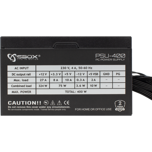 SBOX PSU-400 / ATX-400W - RETAIL slika 17