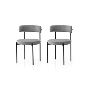 Gını - 4012 V2 Crni i Tamno Sivi Set Stolica (2 Komada)