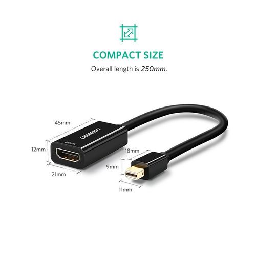 Ugreen Mini DisplayPort na HDMI (Ž) 4K crni - adapter u kutiji slika 4