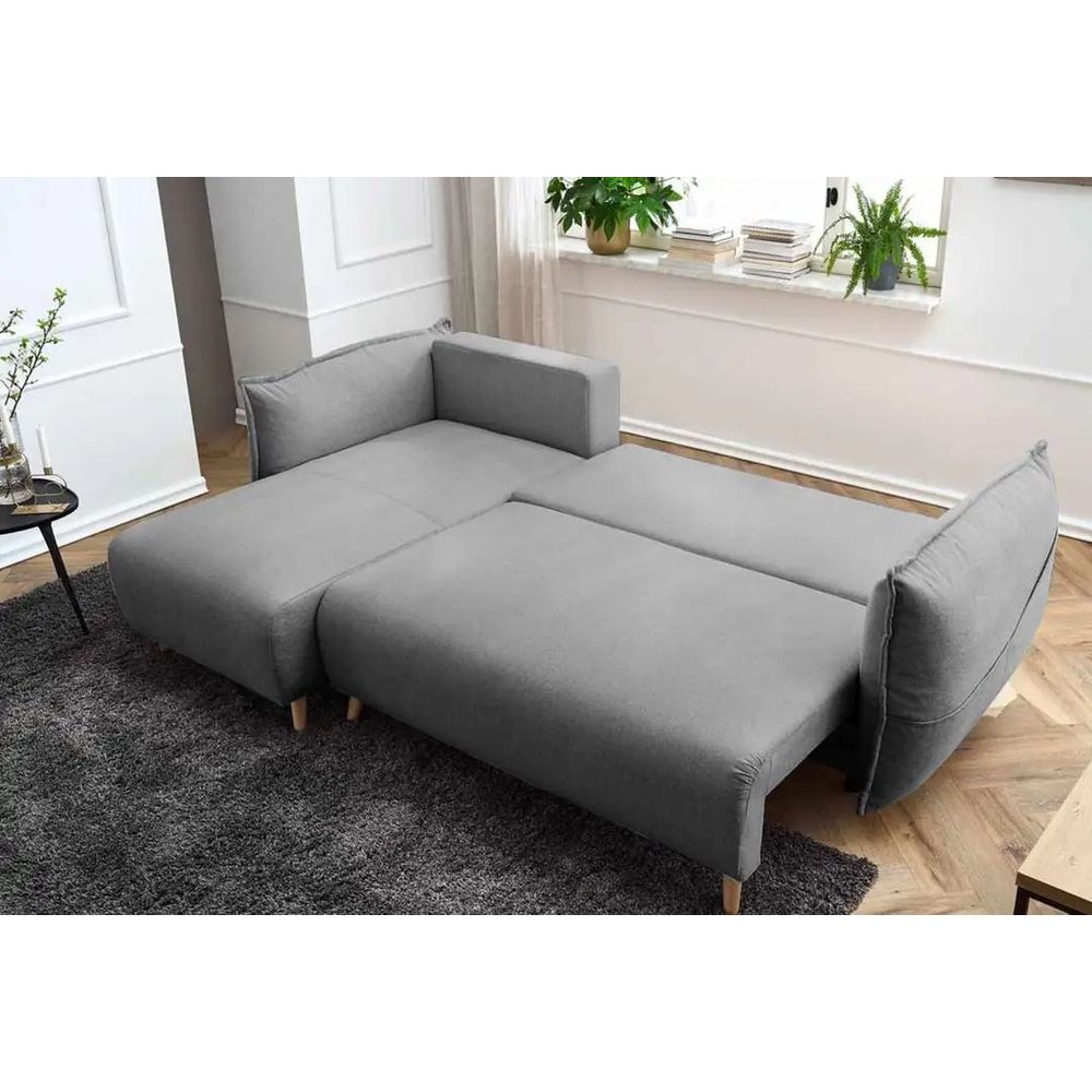 Ugaona Sofa Puffy - boja: siva slika 3
