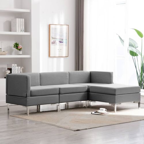 4-dijelni set sofa od tkanine svjetlosivi slika 20