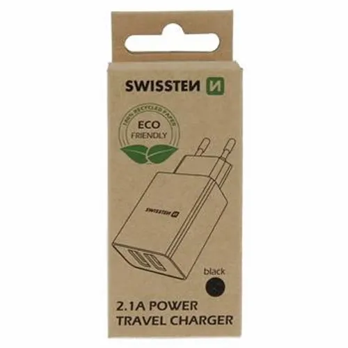 Swissten punjač Eco Pack 2x USB 2,1A crna slika 2