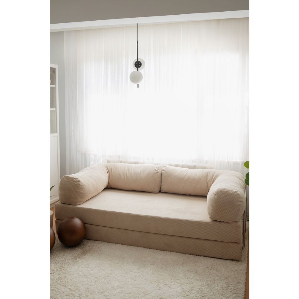 Sofa na razvlačenje za 3 osobe - bež boja slika 1