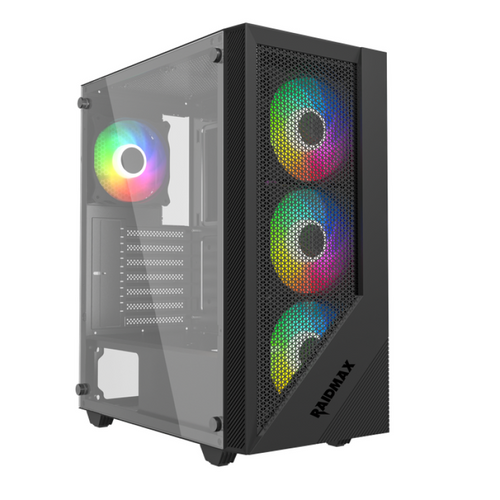 Kuciste Raidmax Obsidian window/black, 4x 120mm RGB/Bez napajanja slika 1