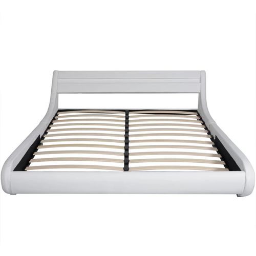 Okvir za krevet od umjetne kože s LED svjetlom bijeli 160 x 200 cm slika 34
