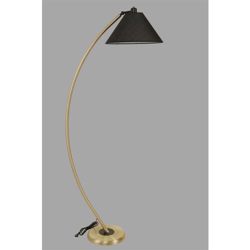 Hilal Eskitme Lambader Hasır Siyah Abajurlu Black Floor Lamp slika 3