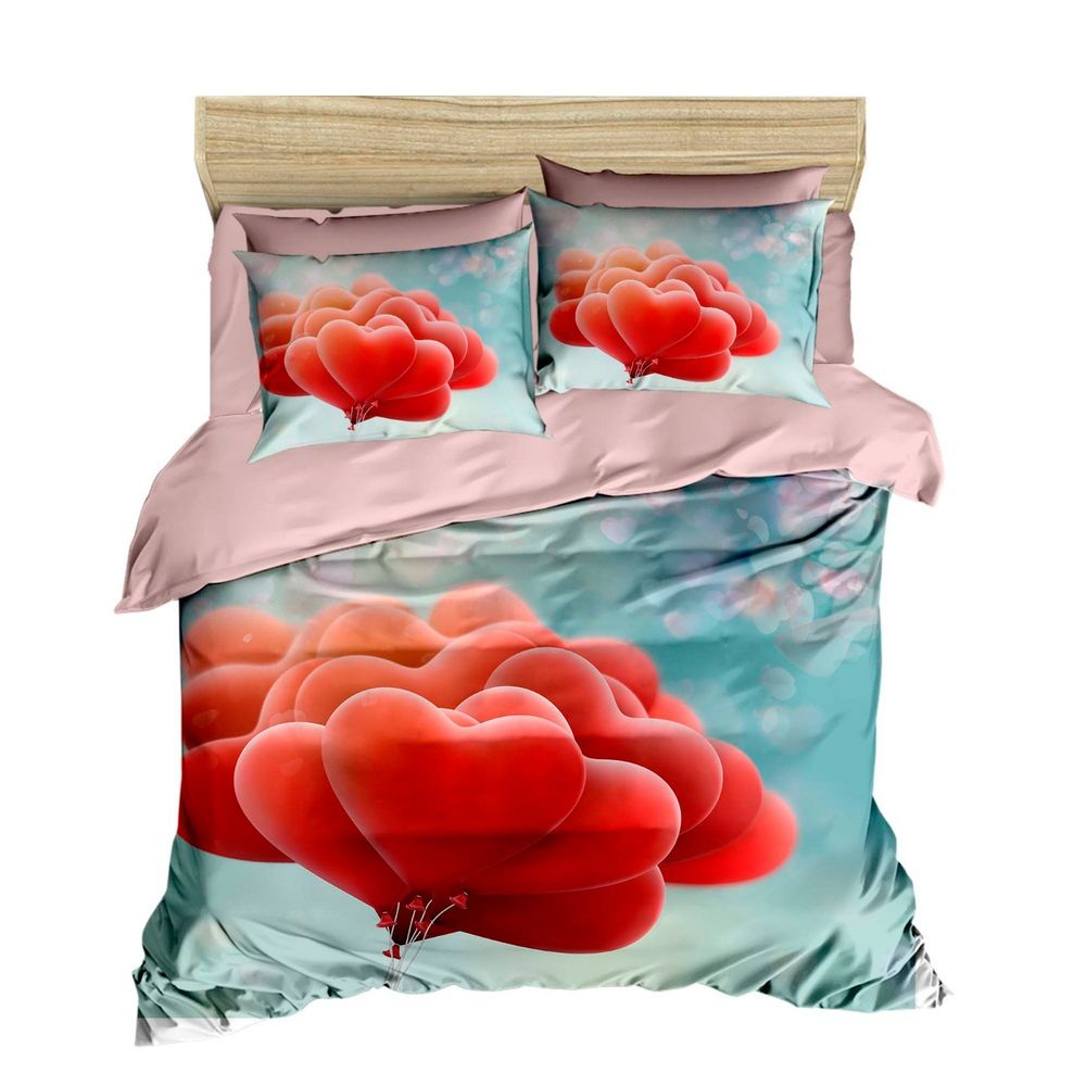 Set Posteljine 211 Red Blue Pink Double slika 1