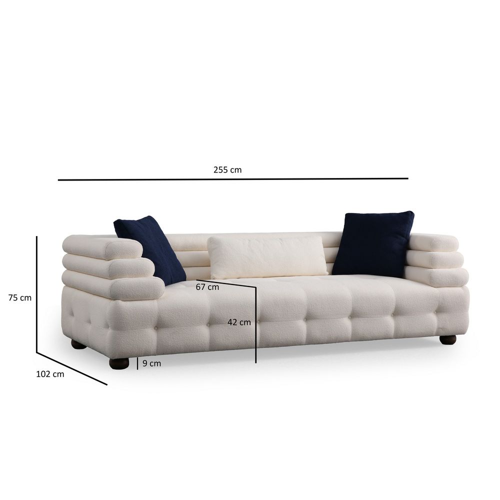 Boston 3 - Bijela 3-sjedalna Sofa slika 8