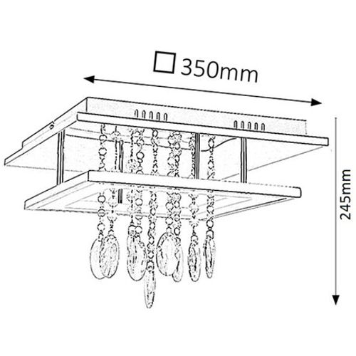 Rabalux Romina plafonska lampa 350x350 LED 24W hrom Moderna rasveta slika 4