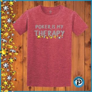 Poker majica "Poker is my therapy", crvena 