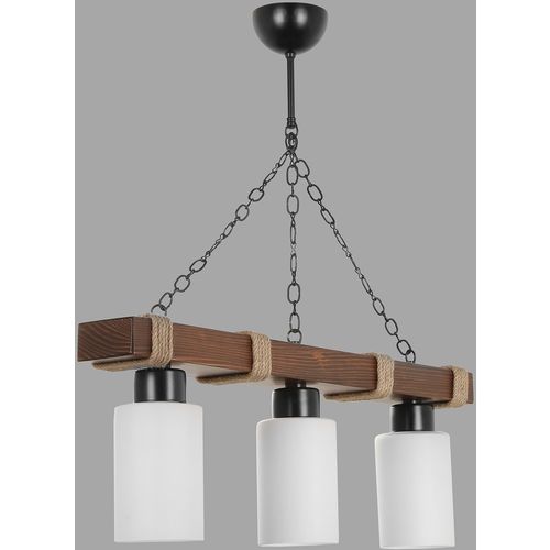 Jasmin 3 lü ahşap ceviz silindir opal camlı White Chandelier slika 1