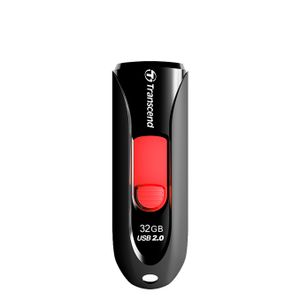Transcend TS32GJF590K USB 32 GB, JetFlash 590K, USB2.0, 16/6 MB/s, Retractable, Black/Red