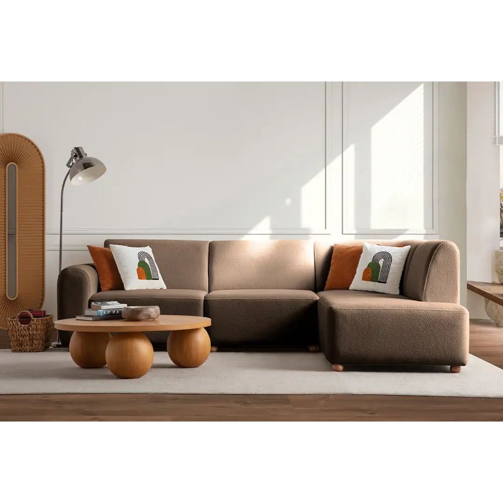 Ugaona Sofa S-Loft Right - boja: smeđa slika 3