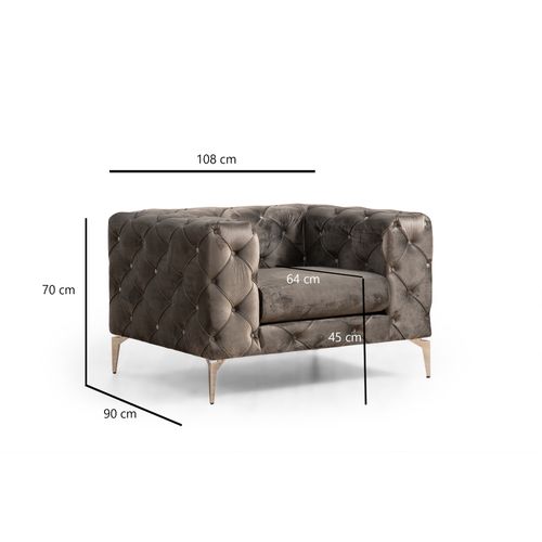 Atelier Del Sofa Fotelja wing COMO siva, Como - Anthracite slika 3