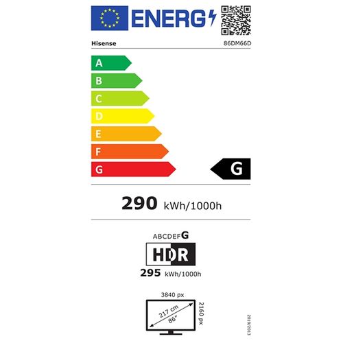 Hisense digital signage display 86DM66D 86" / 4K / 500 nits / 60 Hz / (24h / 7 dana) slika 5