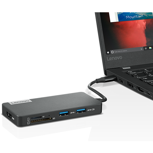 Lenovo GX90T77924 Lenovo USB-C 7-in-1 Hub: 2x USB3.0; 1x USB2.0 1x HDMI 4K, 1x SD/TF Card reader 1xUSB-C Charging Port, power pass-through to charge Notebook (up to 65W) slika 3