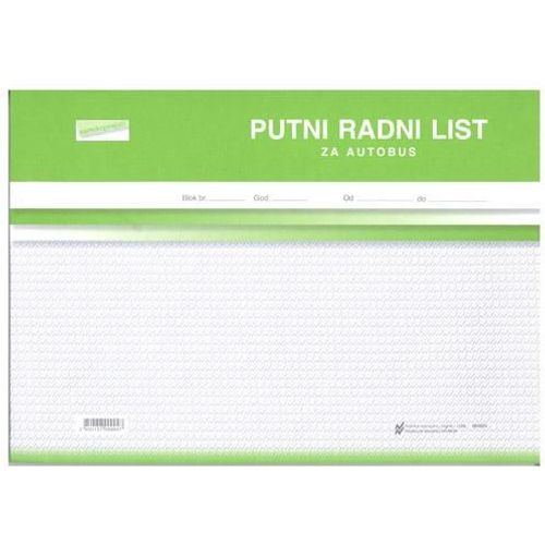 VI-24 PUTNI RADNI LIST ZA AUTOBUS; Blok 2 x 50 listova, 29,7 x 21 cm slika 2