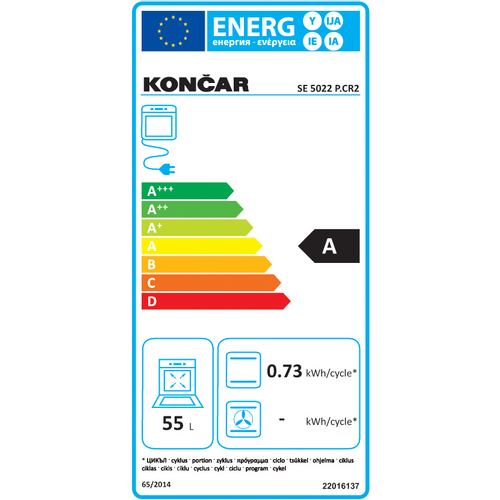 Končar štednjak SE5022P.CR2 slika 3