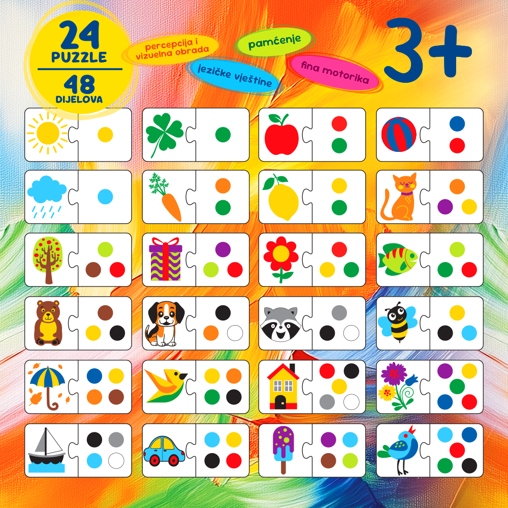 Kumaro Edukativne puzzle - Prepoznavanje i spajanje boja slika 3