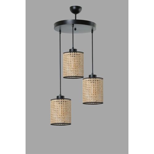 April 3 Lü Tepsili Rattan Sarkıt Rattan Chandelier slika 3