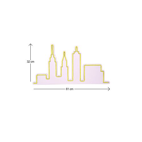 Wallity Ukrasna plastična LED rasvjeta, City Skyline - Yellow slika 12