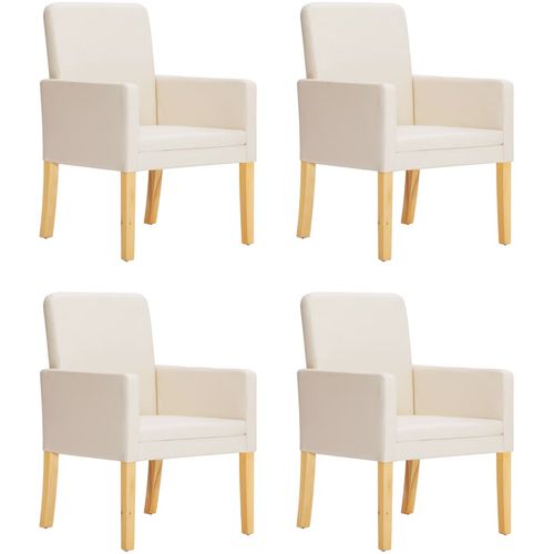 Blagovaonske stolice od umjetne kože 4 kom krem slika 28