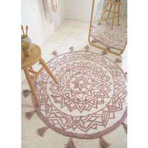 Pina White Dusty Rose Bathmat - Pamučni Kupatilski Tepih